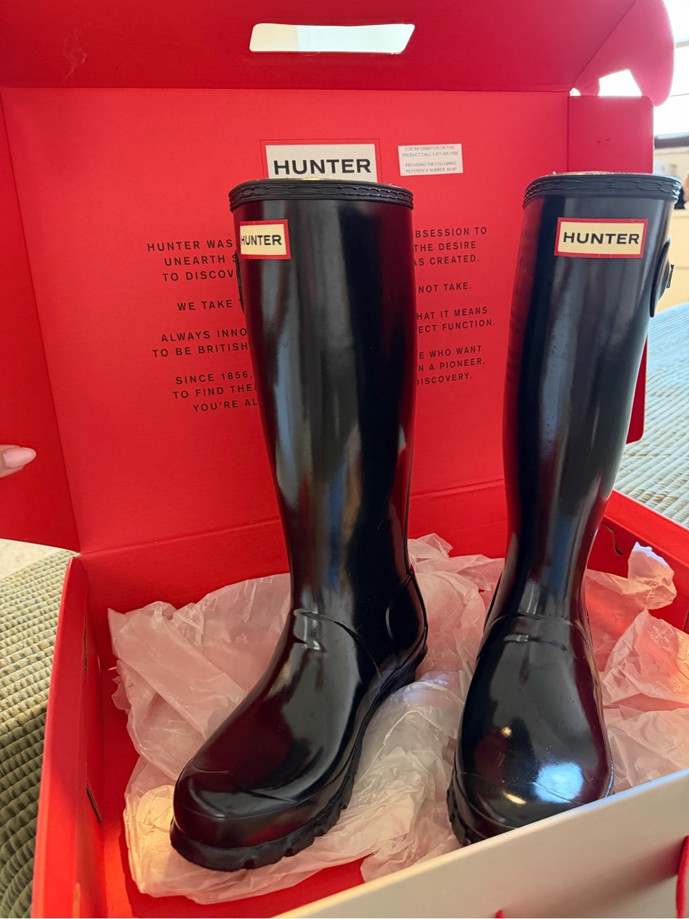 Hunter Gloss Black Tall Rain Boots - Kids / Women's